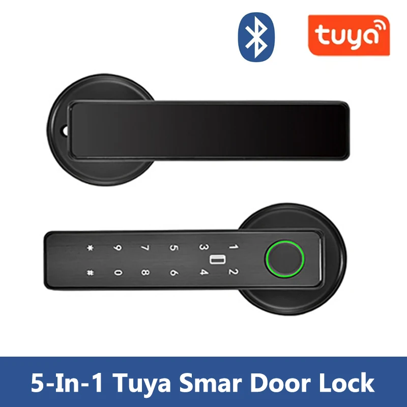 Tuya Electronic Digital Door Lock WiFi Remote Control Fingerprint Password IC Card Key Unlock For Indoor Home Wooden Metal Door