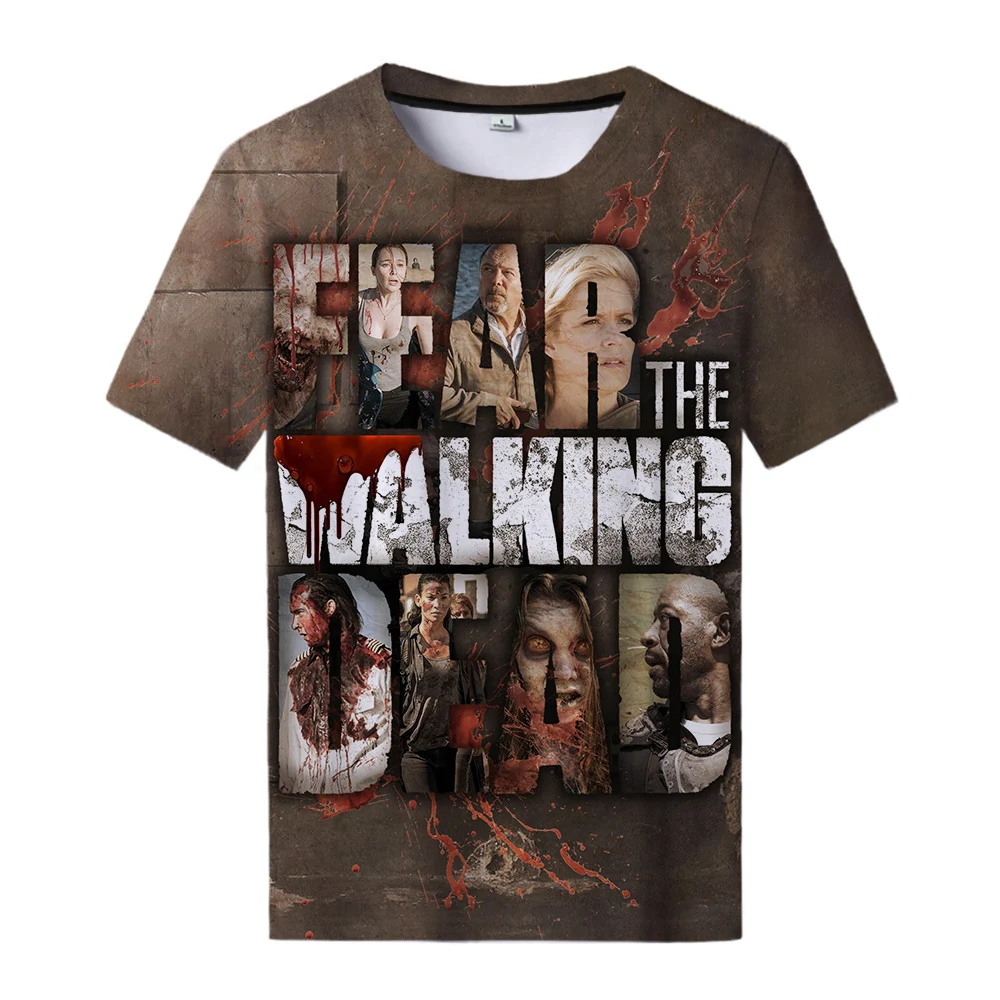 Tshirts TV The Walking Dead 3D Print Summer Tees Streetwear Crew Neck Short Sleeve Casual Oversize Men Women Kids Tops clothing