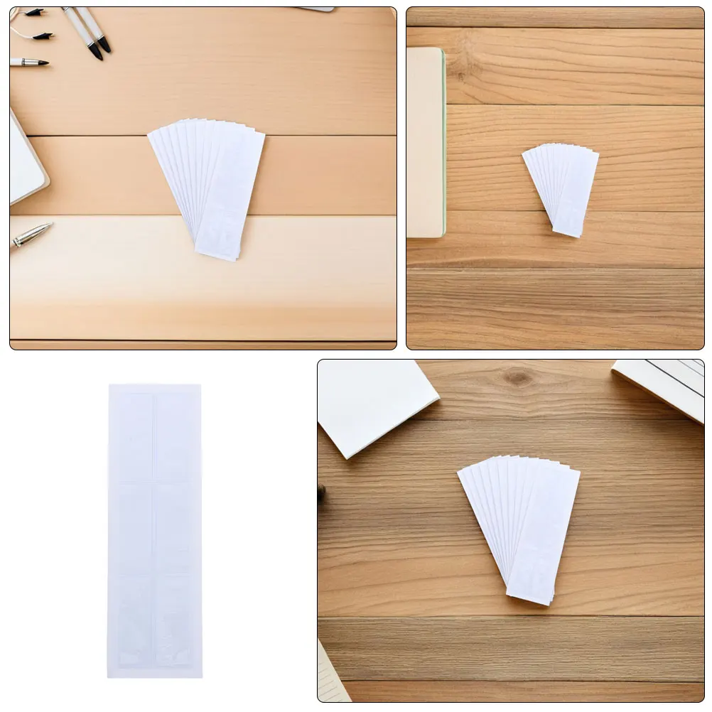 40 セット クリア自己粘着ラベルホルダー 透明 PVC カードスリーブ 白紙挿入棚 図書館倉庫