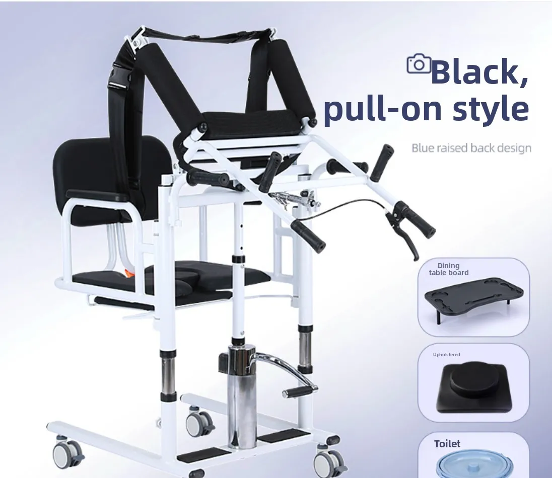 All-in-One Patient Mover: Hydraulic Lift, Shower Commode, Transport Wheelchair For Disabled & Elderly Care