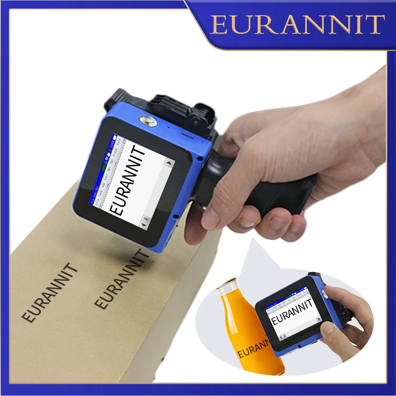 EURANNIT E12 12.7MM Detachable Printer Portable Handheld Inkjet Printer to Code Food Production Date Batch Number Dynamic Data