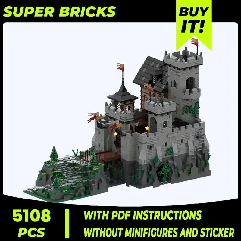 Moc Building Bricks Military Fortress Model Large Grey Castle Technology Modular Blocks Gifts Christmas Toys DIY Sets Assembly