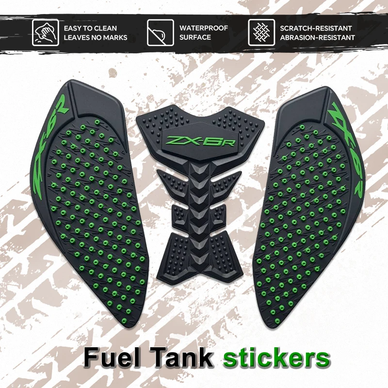 

Наклейки-протекторы на бак мотоцикла ZX6R (защита коленей) для ZX-6R ZX6R 2009-2025 2026, противоскользящие накладки-«рыбья кость» на бак, декоративные стикеры
