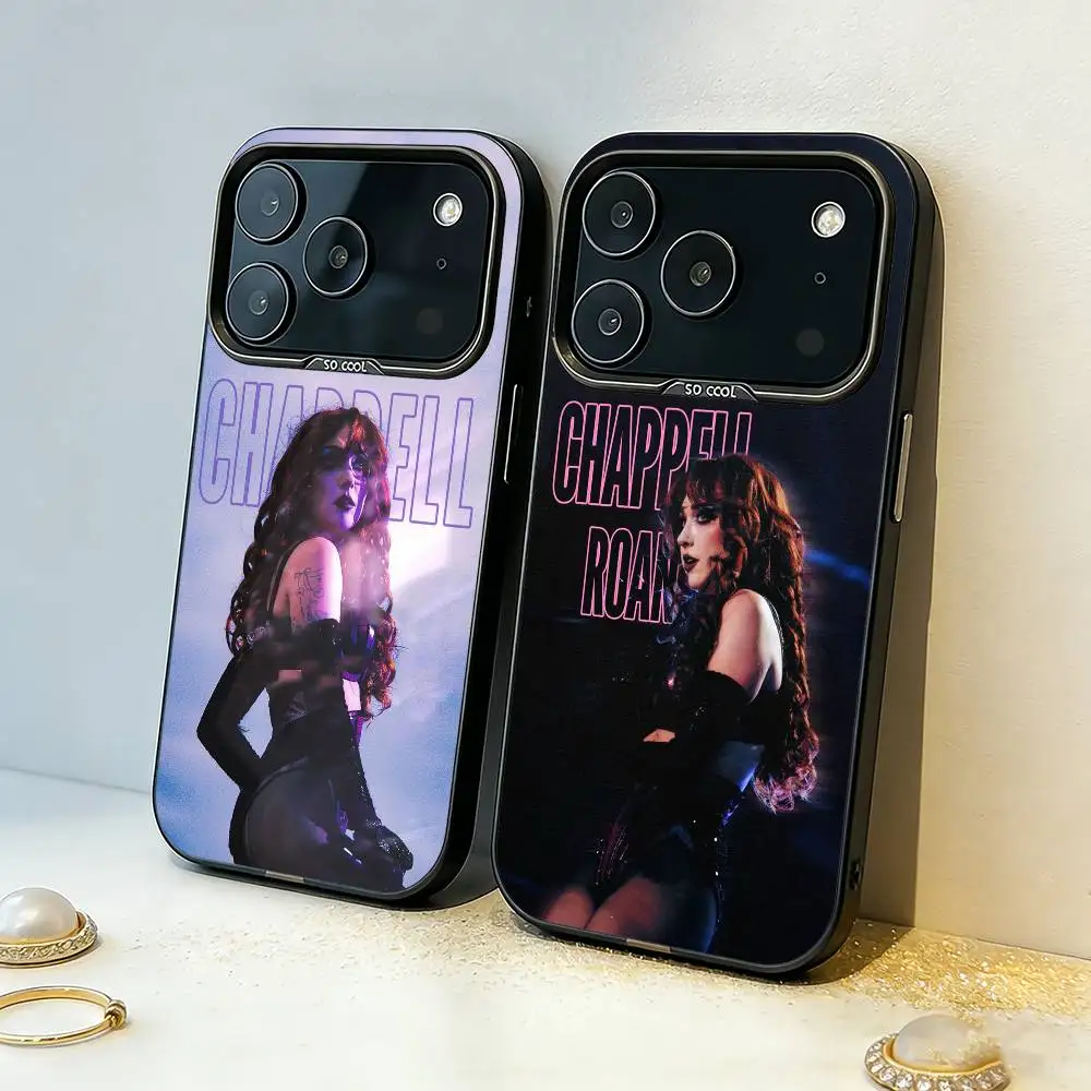 

C-C-Chappell R-Roan Phone Case For iPhone17,16,15,14,13,12,11,Pro,MAX Gray Matte Silicone Black Cover
