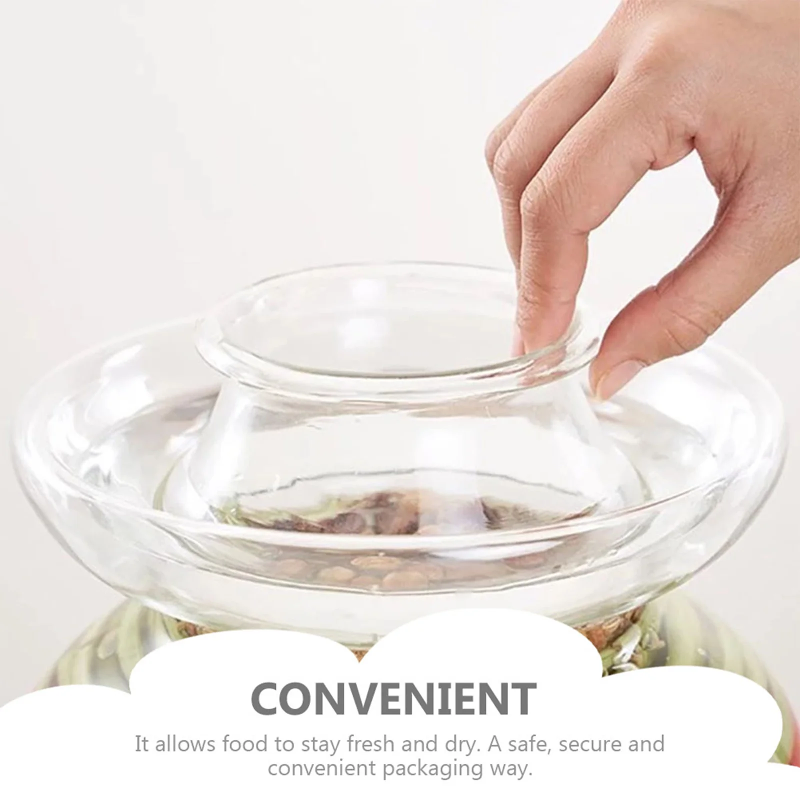 

Kitchen Pickle Glass Jar Large Capacity Sealed Storage Premium Material Sturdy Practical Keeps Moisture Dust Out