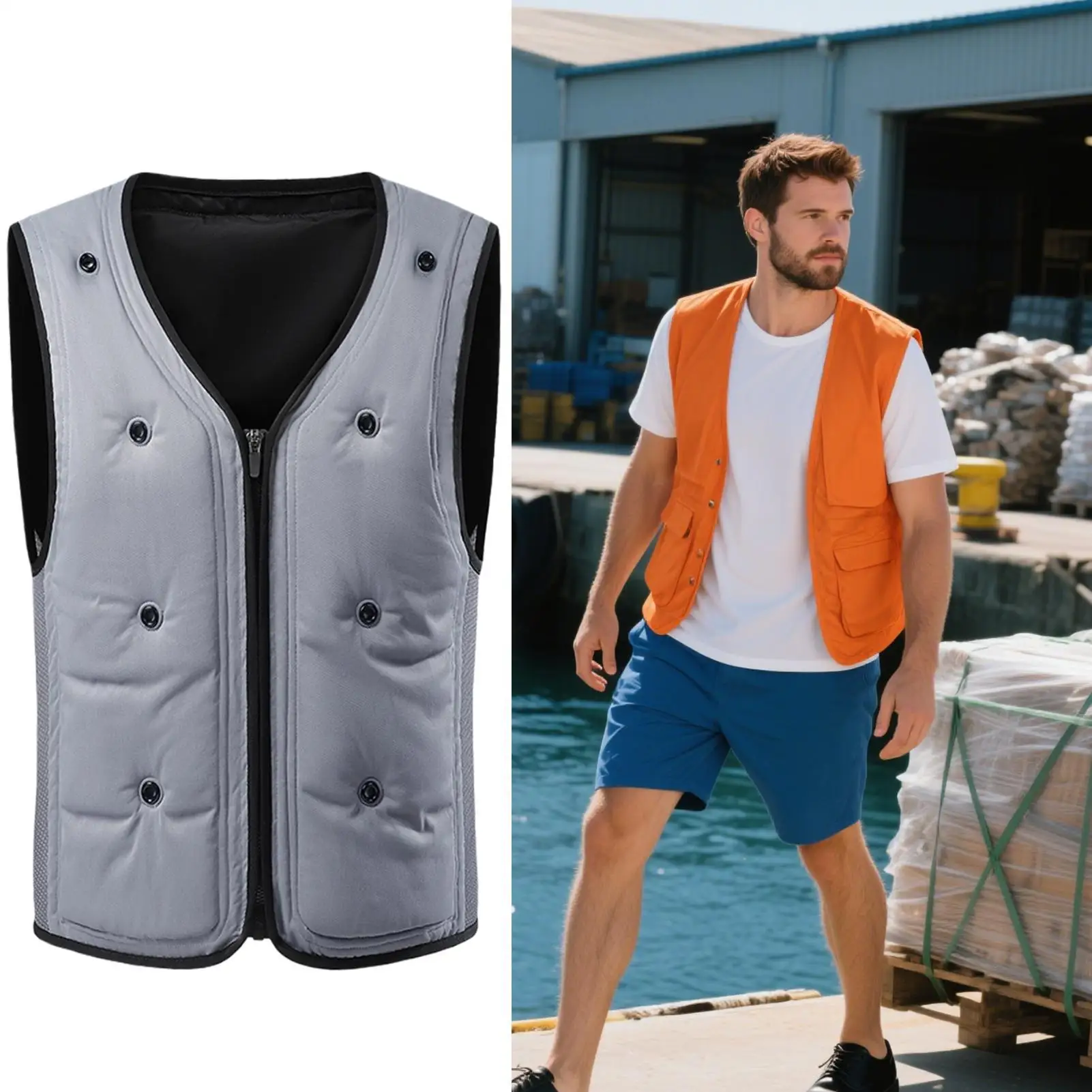 

Summer Water Injection Evaporative Cooling Vests For Men Stay Cool Ultimate Heat Relief Outdoor High Temperature Work Vest Man