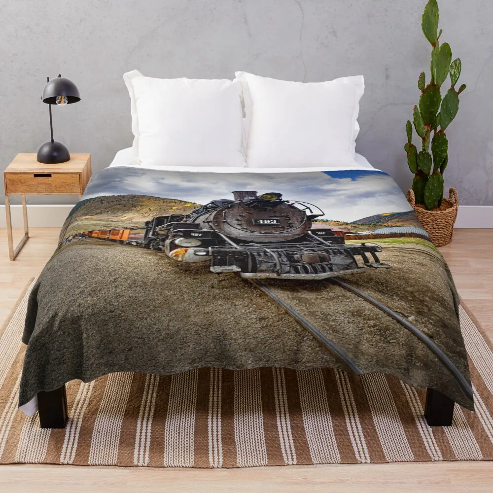 

Engine 493 - Durango & Silverton Narrow Gauge Railroad Throw Blanket