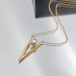 MeiBaPJ 7-8mm Natural Round Pearl Fashion Pendant Necklace 925 Sterling Silver Fine Wedding Jewelry for Women