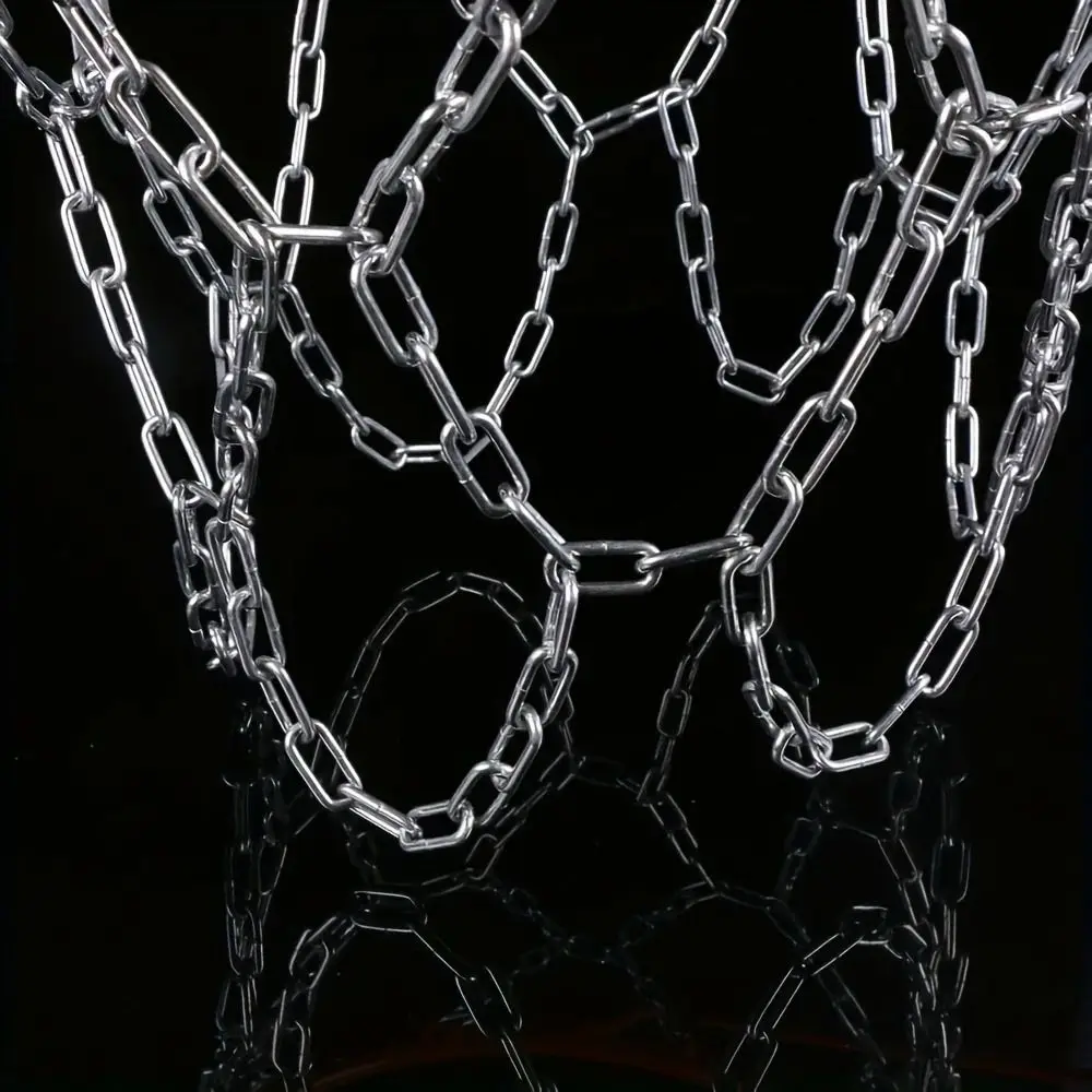 

12 Hoop Basketball Iron Chain Net No Deformation Thickened Hanging Basketball Hoop Universal Replacement Basket Rim Net