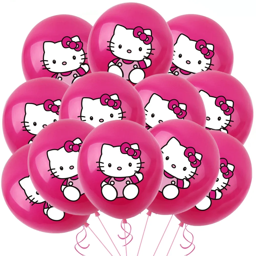 Hello Cat Balloons Set 12inch Kuromii Globlos Pink KT Balloon Birthday Party Decoration Baby Shower Wedding Supplies KT Decor