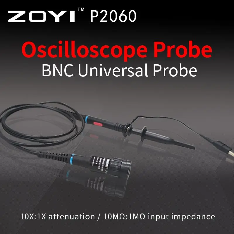 

P2060 BNC Oscilloscope Probe Kit Integrated Injection Molding High Precision Scope Analyzer Clip test Probes