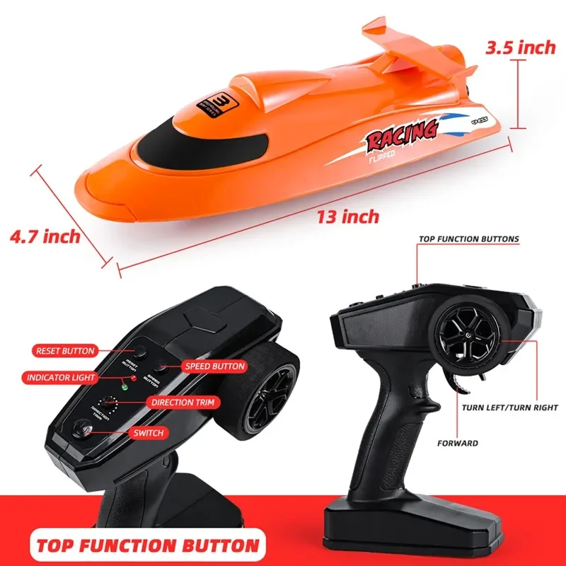 Flytec V009 Wasserdichtes 2,4-GHz-RC-Boot, dritte Ganggeschwindigkeit, 30 km/h, Fernbedienung, Schiff für Kinder und Erwachsene, Sommer, Strand, Geburtstagsgeschenk