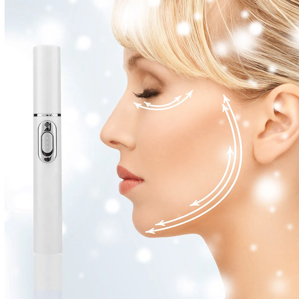 Blue Light Acne Pen Heated Eye Massager Eye Beauty Device for Dark Circles Eye Bags Puffiness Under Eyes