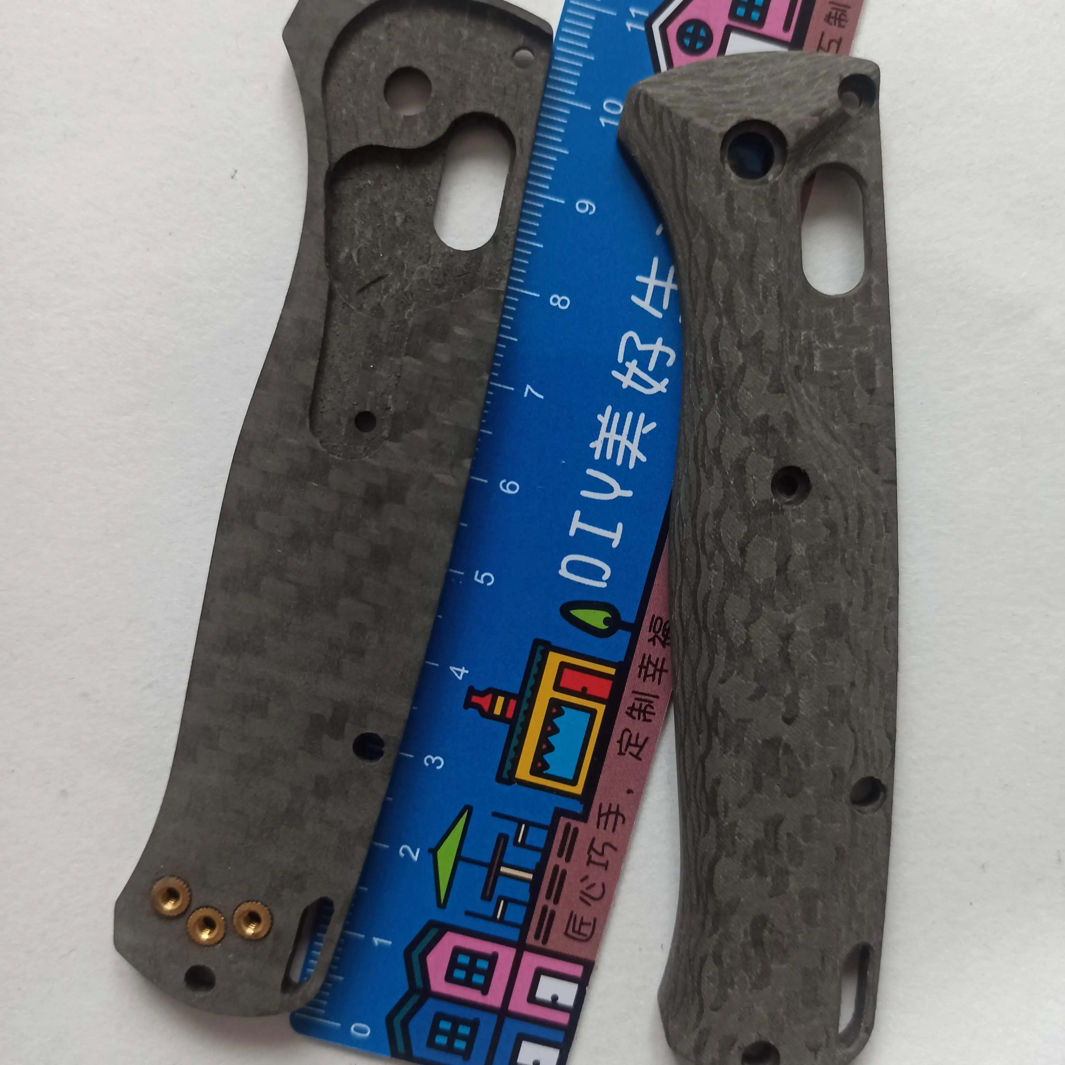 1 Pair Custom Made DIY Full 3K Carbon Fiber Material Knife Handle Scale For Benchmade Bugout 535 Knives Accessories