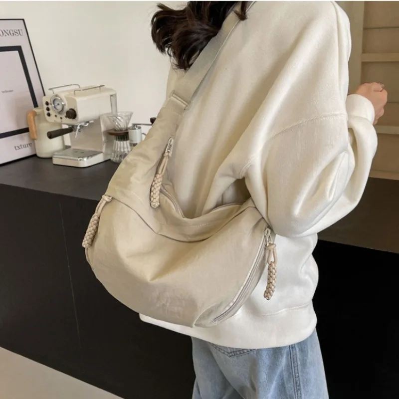 Women Casual Nylon Crossbody Bag Adjustable Wide Strap Lightweight Crescent Shoulder Bag Multi Color Daily Shopp Travel Outdoor