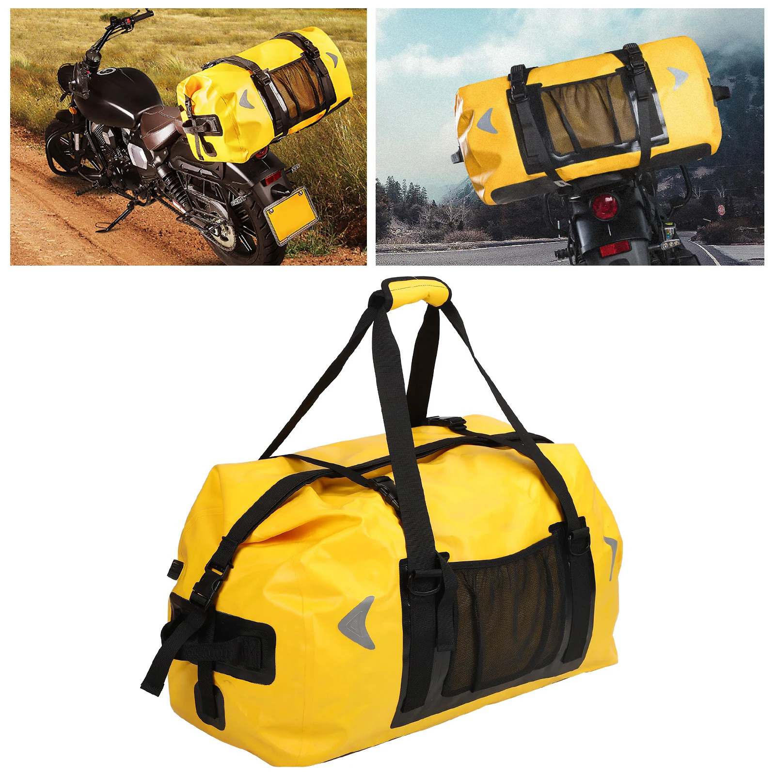 

New 65L Waterproof Mesh Cloth Motorcycle Rear Seat Bag Large Capacity Cycling Accessory Cycling Accessory Motorcycle Rear Bag