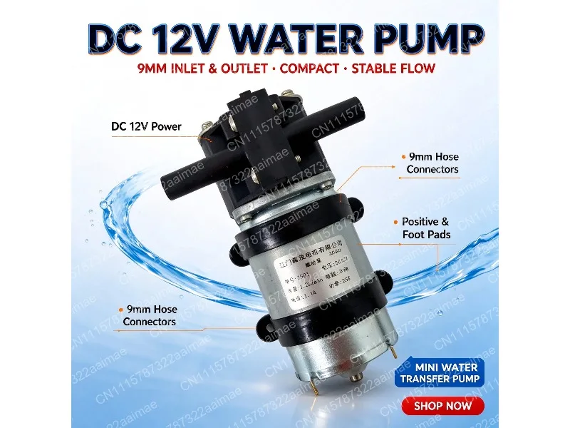 12V DC High Flow Peristaltic Dosing Pump Self-Priming Liquid Transfer Pump 6M Suction Lift for Chemical Transfer