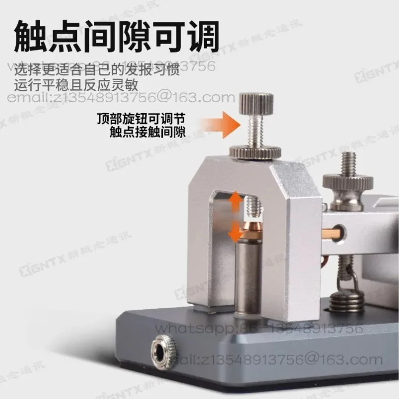 VK‑5 Manual CW Straight Key Morse Code Telegraph Key CNC Aluminum Base for Shortwave Radio Transceiver