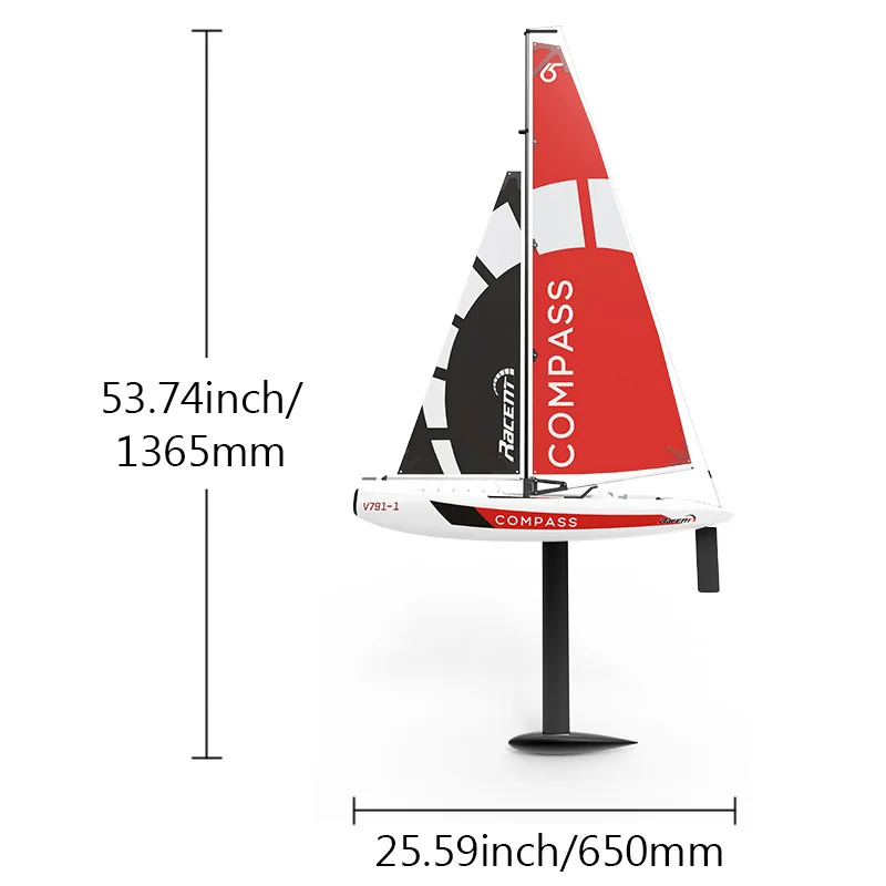 Olans Remote-Controlled Sailboat Unpowered Compass Competition Ship 650mm Ship Model Toy Gift Rc Boat Outdoor Recreational Water