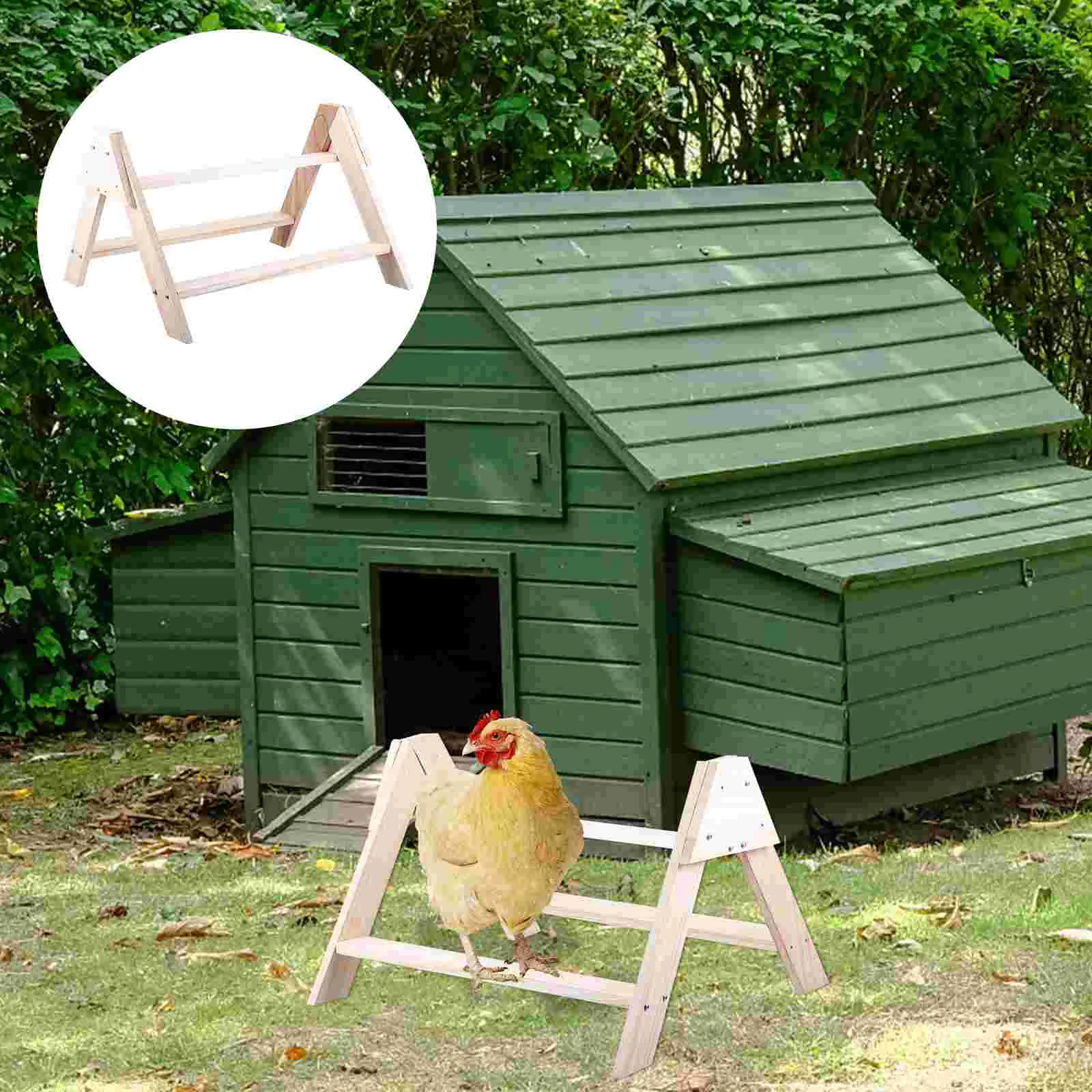 

Pet Feeder Chicken Stand Wood Bird Perch Wooden Frame Hen Standing Rack Rooster Baby