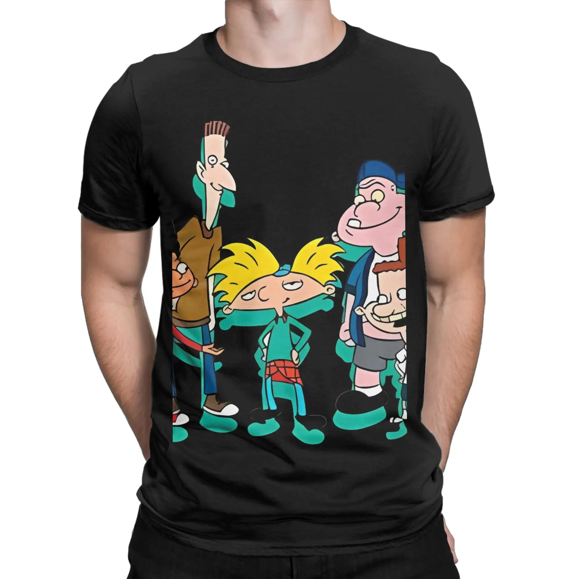 Arnold And Friends Hey Funny Graphic Camiseta 100% de algodón Hey Arnold Tees Tops para hombres