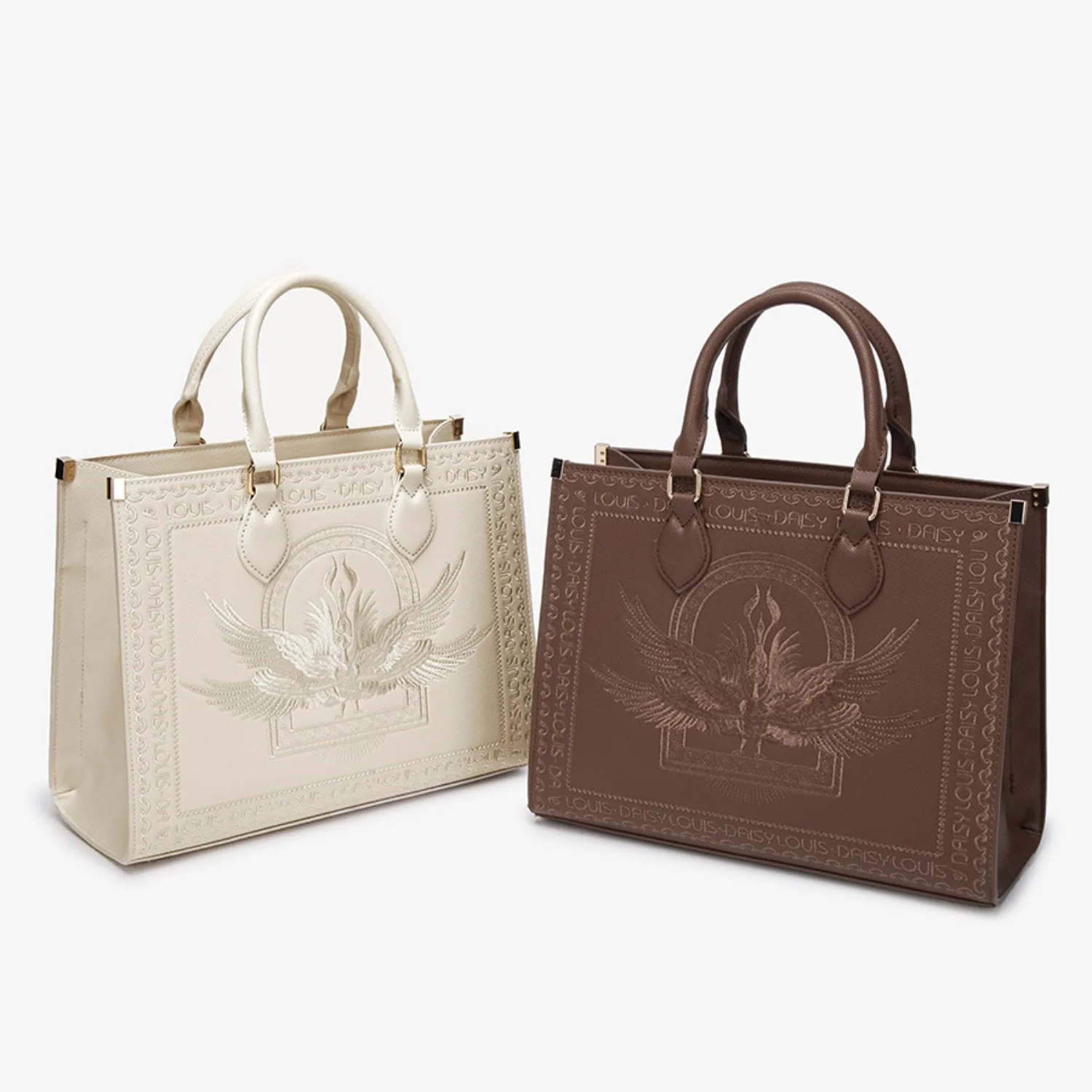 National style embroidered large-capacity cross-body tote bag - a fashionable and personalized commuter