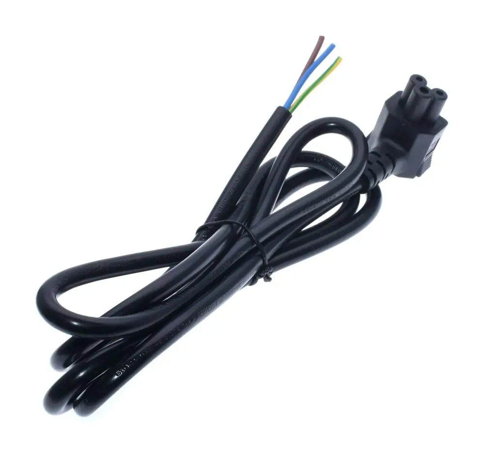 IEC 320 C5 clover leaf right angle 3 Pin Plug For Home appliances VDE Extension Power Cord,H05VV-F 3G 0.75MM 250V 10A