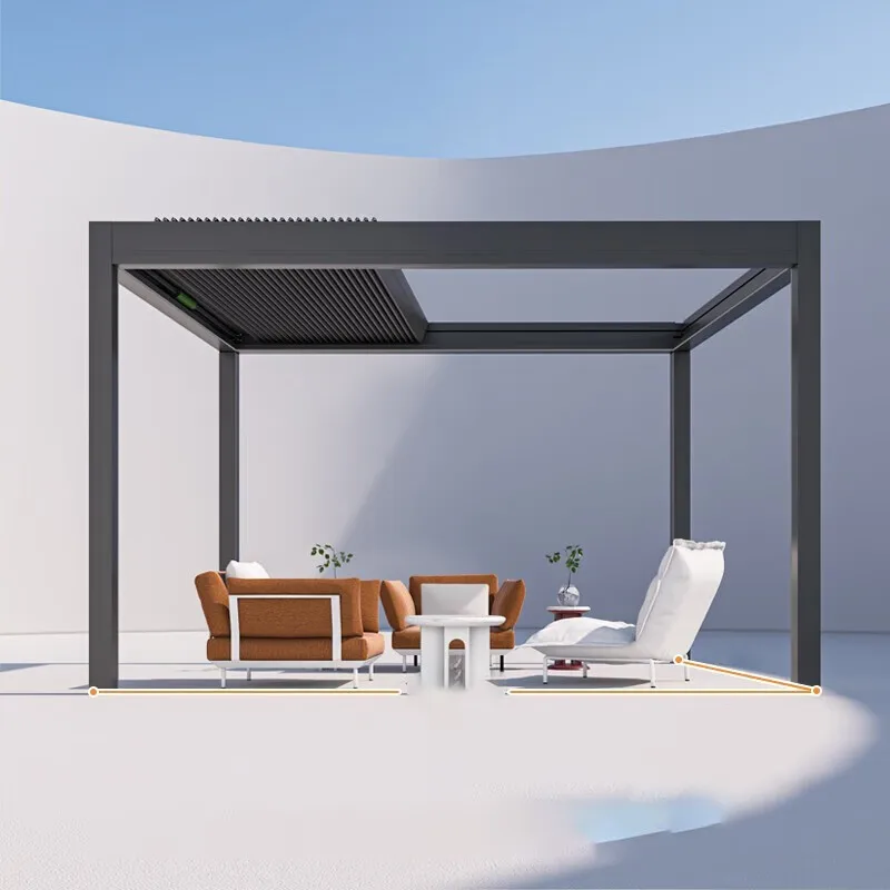 Garden Exterior Patio Folding Retractable Terrace Bioclimatic Roofing Pergolas Awning Sunroom Gazebos Marquees Arbor Garage