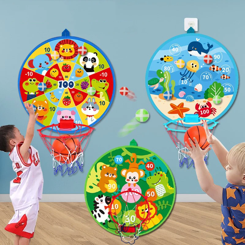 

Kids Sticky Ball Dartboard Indoor Sports Game Educational Interactive Board Game Parent-Child Toys with Darts Balls for Party