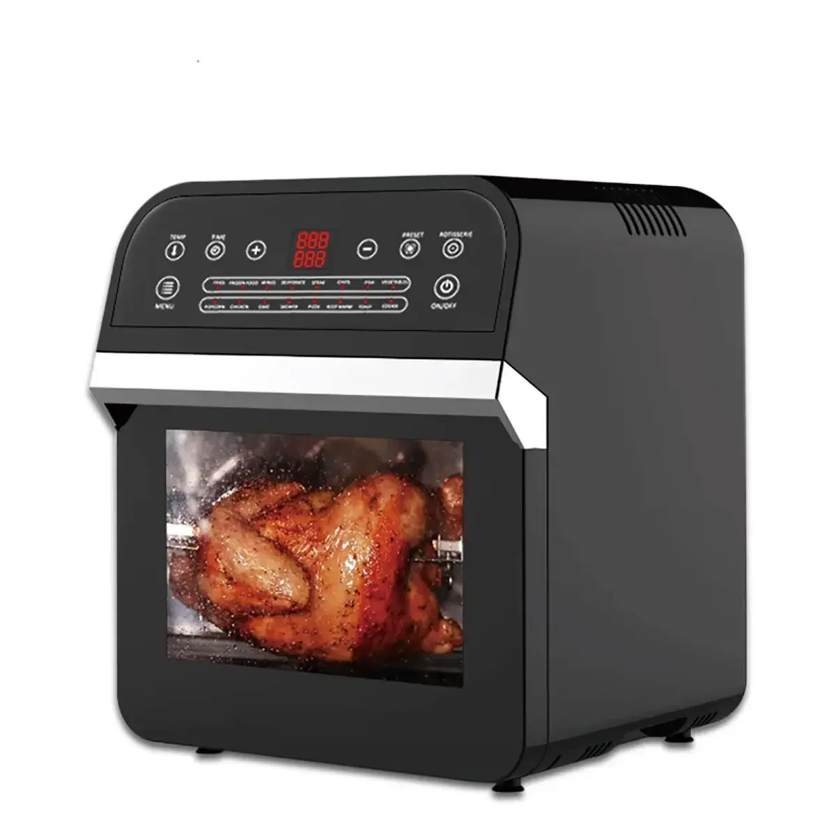 16-in-1 Countertop Oven Cooking Tools 12L 1600W Deep Fryer Oven Toaster Rotisserie Dehydrator LED Display Digital Touch Screen