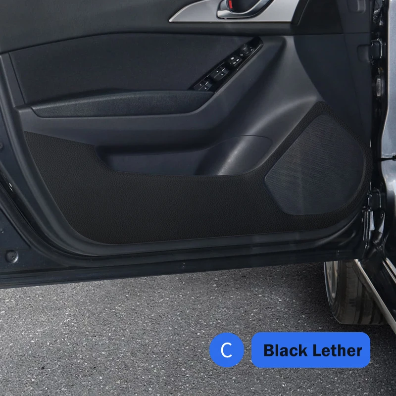 Interior Accessories Carbon Fiber Stickers Side Door Anti-Kick Films Car Stylings Fit For Mazda Axela 2014-2019