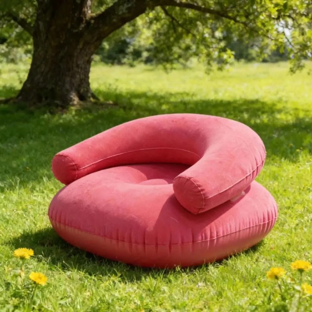 U-shaped Inflatable Lazy Sofa Portable Flocking Inflatable Double Sofa With Backrest With Armrests Inflatable Single Sofa Indoor
