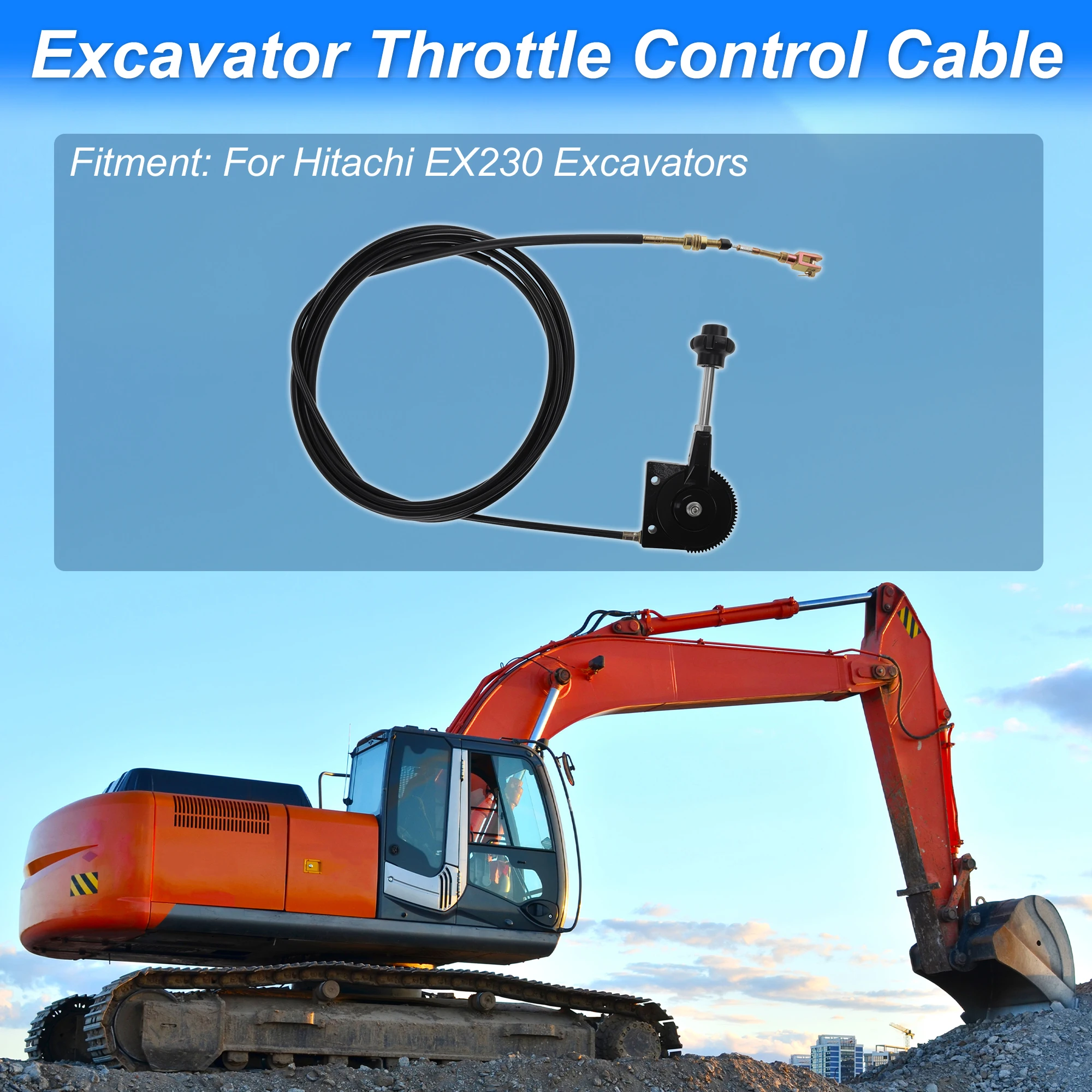 

UXCELL Excavator Throttle Control Cable for Hitachi EX230 Excavators 6m 19.7ft 1 set
