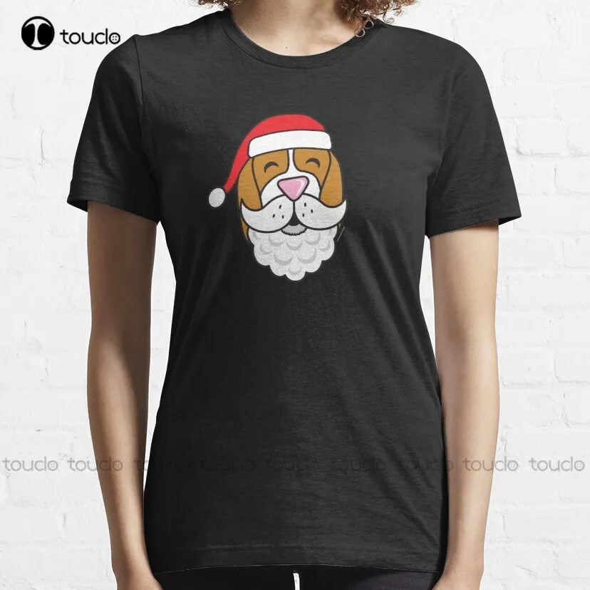 Santa Beagle  Classic T-Shirt Custom Aldult Teen Unisex Digital Printing Tee Shirt Custom Aldult Teen Unisex Fashion Funny New