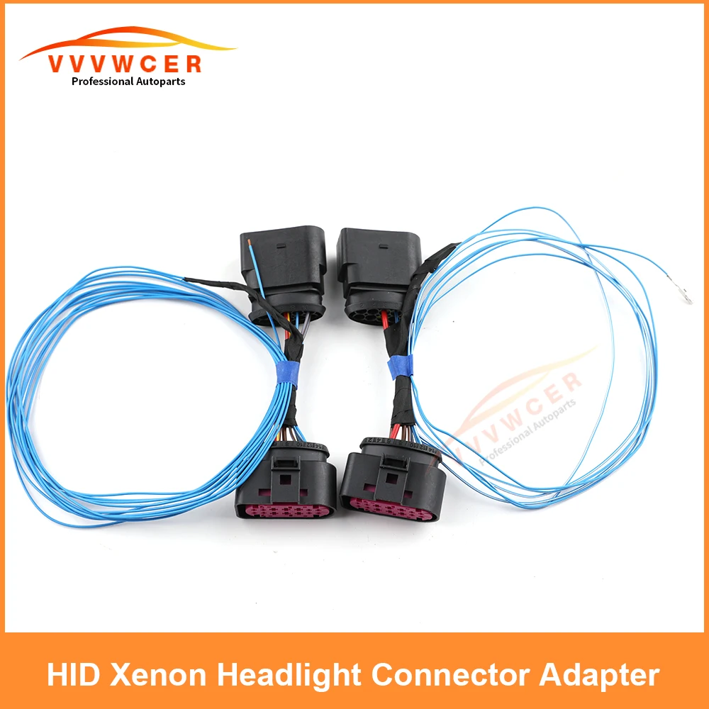 New Original HID Xenon Headlight 10 to 14 Pins Connector Adapter Cable for VW Golf 6 MK6 VI