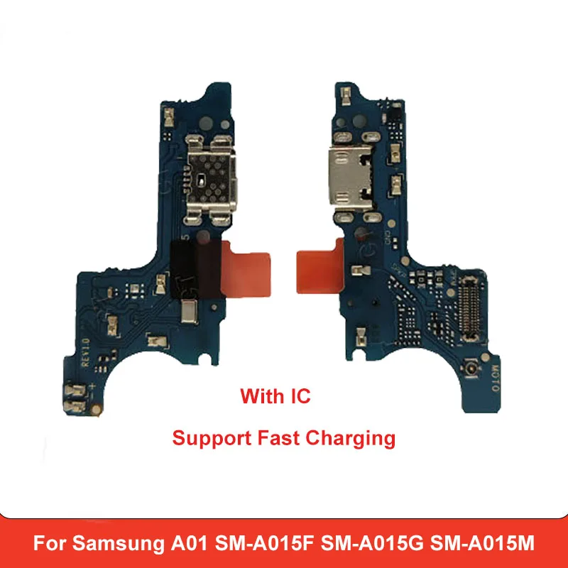 5 uds puerto de carga USB cargador Dock placa conector Cable flexible para Samsung A01 SM-A015F SM-A015G SM-A015M carga rápida con ic