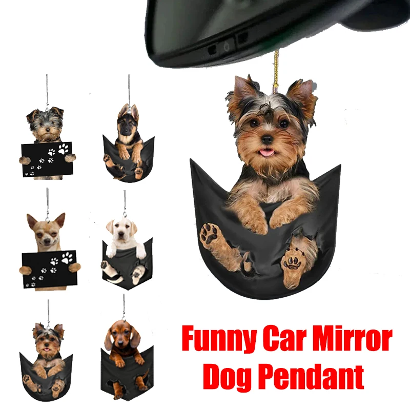 Car Pendant Practical Interior Ornament Hanging Mini Puppy Shape Car Hanging Toy Gift Car Decoration Accessories