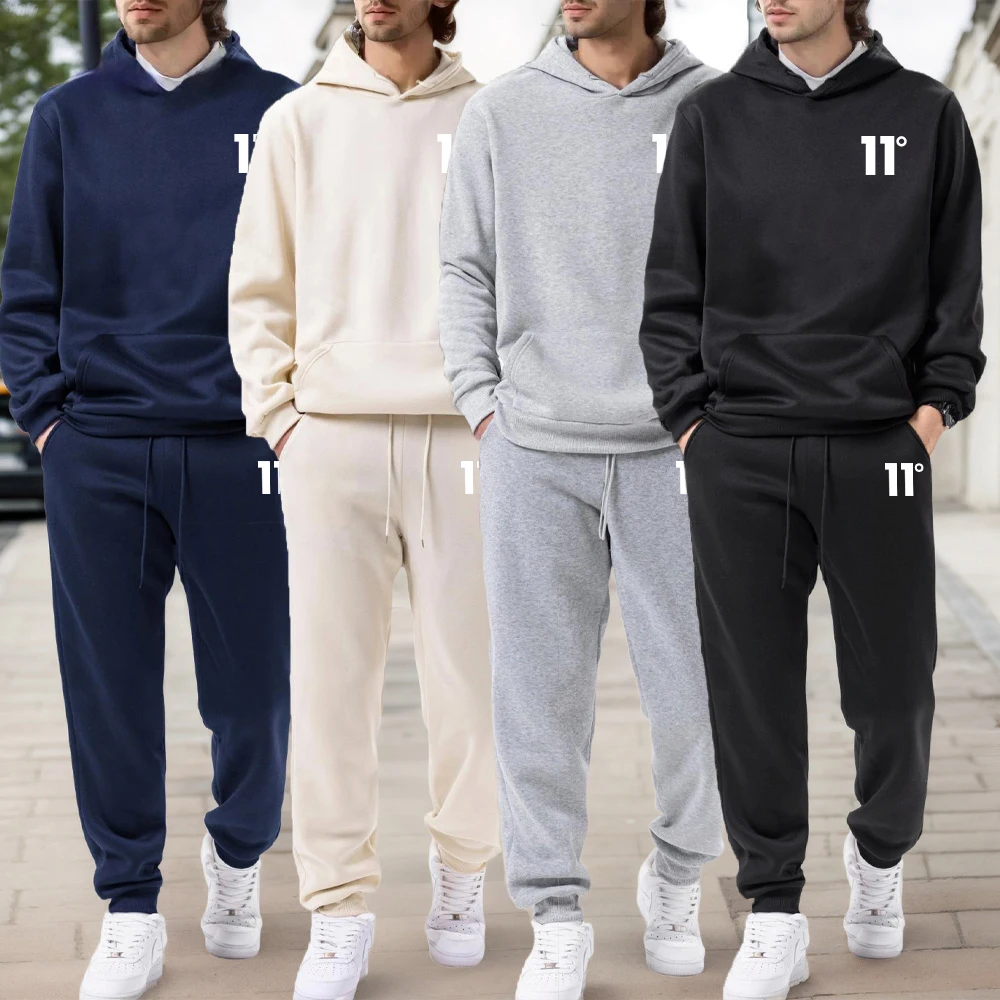 

Men's high-quality printed hooded sports shirt and sports pants. Casual sports wear, suitable for jogging and leisure sports act