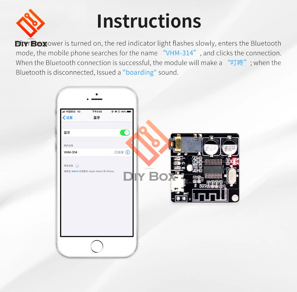 VHM-314 MP3 Bluetooth 5.0 4.2 Decoder Board Audio Ontvanger MP3 Lossless Speler Draadloze Stereo Geluid Versterker Module Board