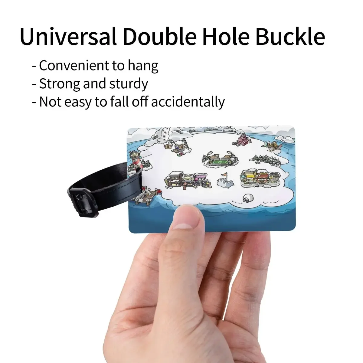 Club Penguin Map Luggage Tags Suitcase Accessories Travel Cute Baggage Boarding Tag Label Holder ID Name Address