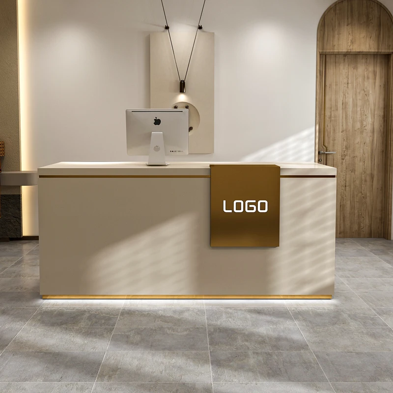 

Beauty Luxury Reception Desk Cashier Standing Modern Counter Clinic Display Reception Desk Mobile Meuble Caisse Furniture HDH