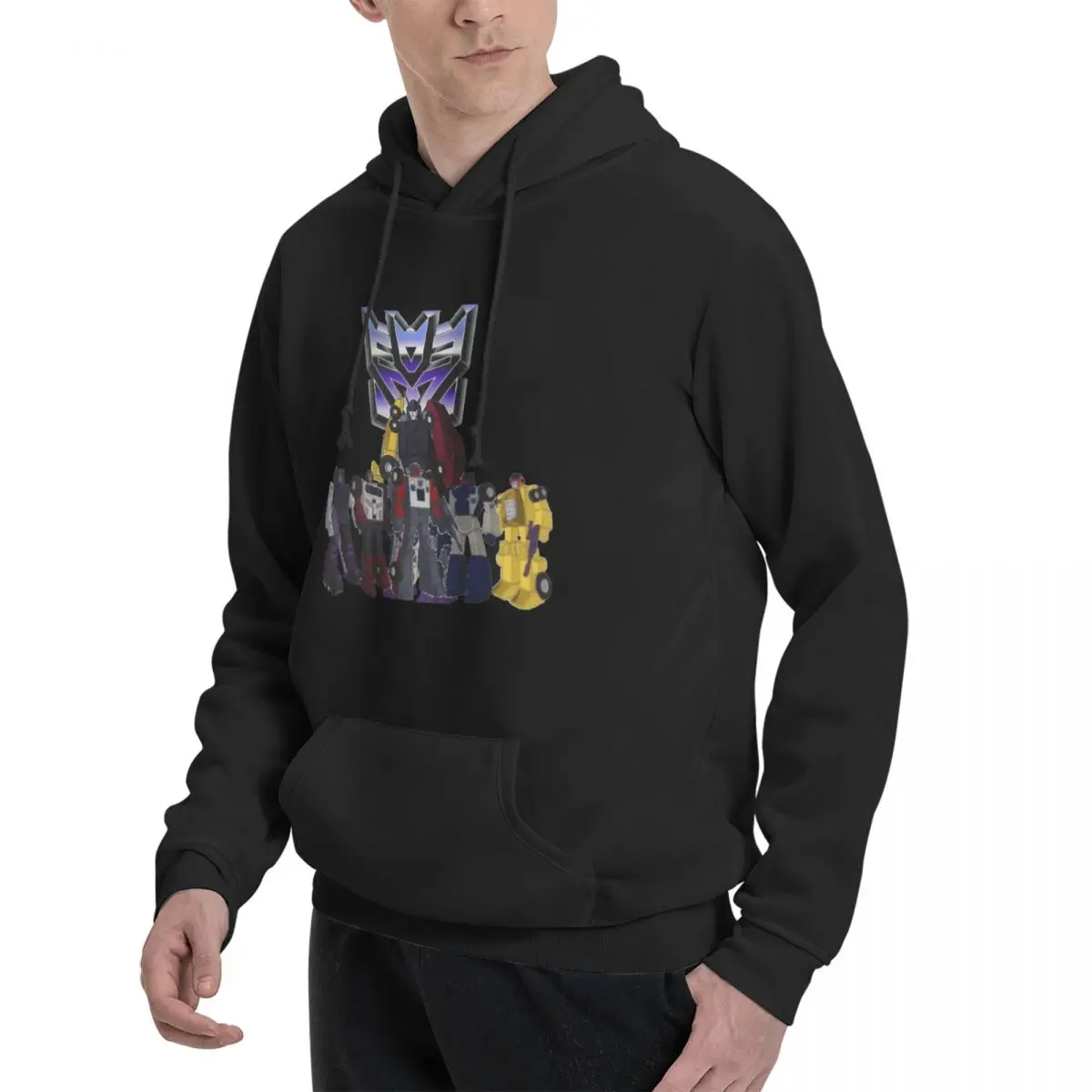 2024 Top Quality Transformersed Stunticons Decepticons Menasor Essential Men's Sweater Loose kangaroo pocket version Men hoodie