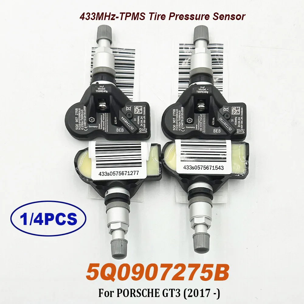 1/4PCS 433MHz TPMS 5Q0907275B 5Q0907275 Tire Pressure Sensor For Audii Skodaa A3 A7 A6 Porsche Cayenne VW Tiguan Passat Beetle