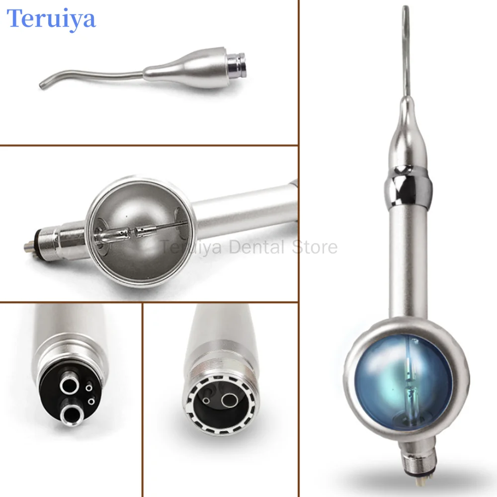 Premium Dental Sandblasting Gun - Antisuction Air Polishing Handpiece, 2/4 Holes Universal Fit, High-Efficiency Teeth Cleaning