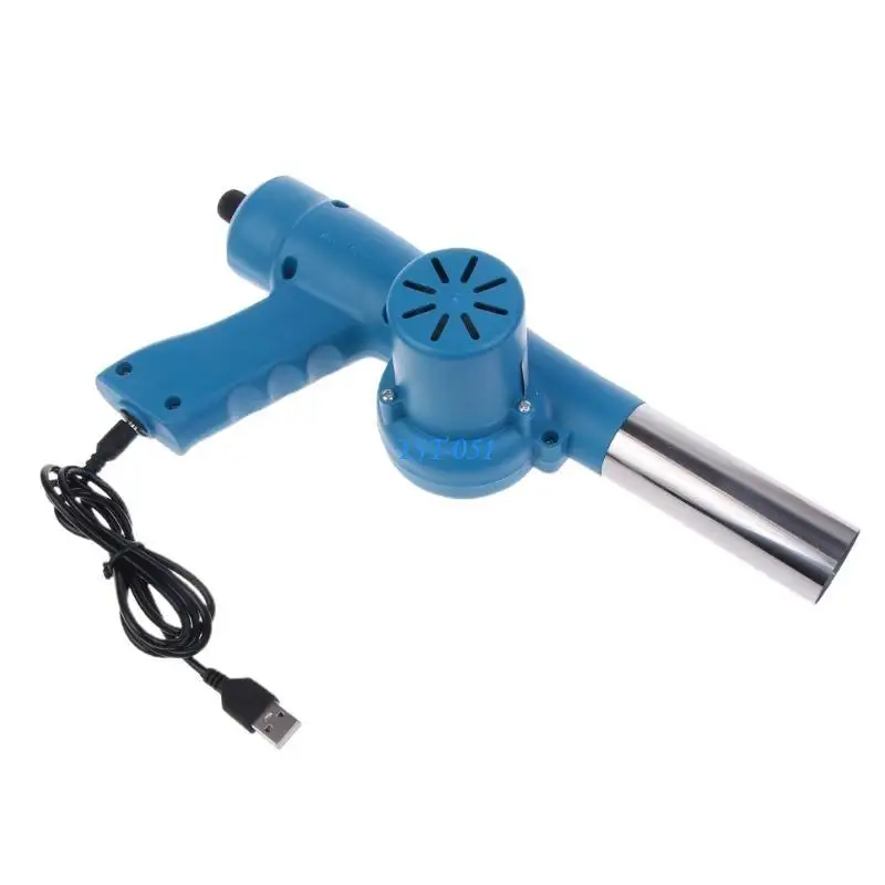 e15a الشواء الكهرباء الكهرباء منفاخ الهواء مروحة الشواء المحمولة مع قناة USB كابل 2 الهواء للتخييم واختصار النار النزهة #4