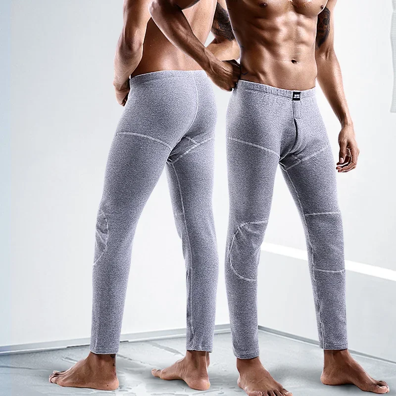 

Men's autumn and winter thickened fleece pants cotton pants youth slim leggings single long Johns thermal pants