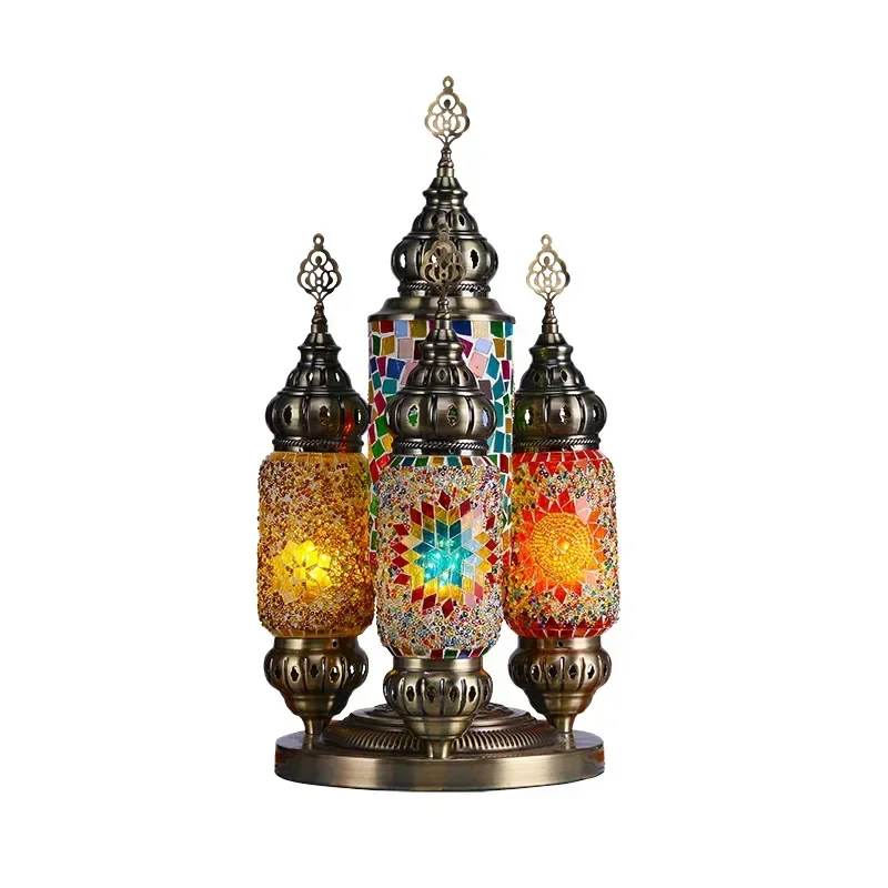 Vintage Exotic LED Desk Lamp Brushed Iron Halal Turkish Style Table Lamp Novelty Night Light lamparas decorativas luminaria mesa