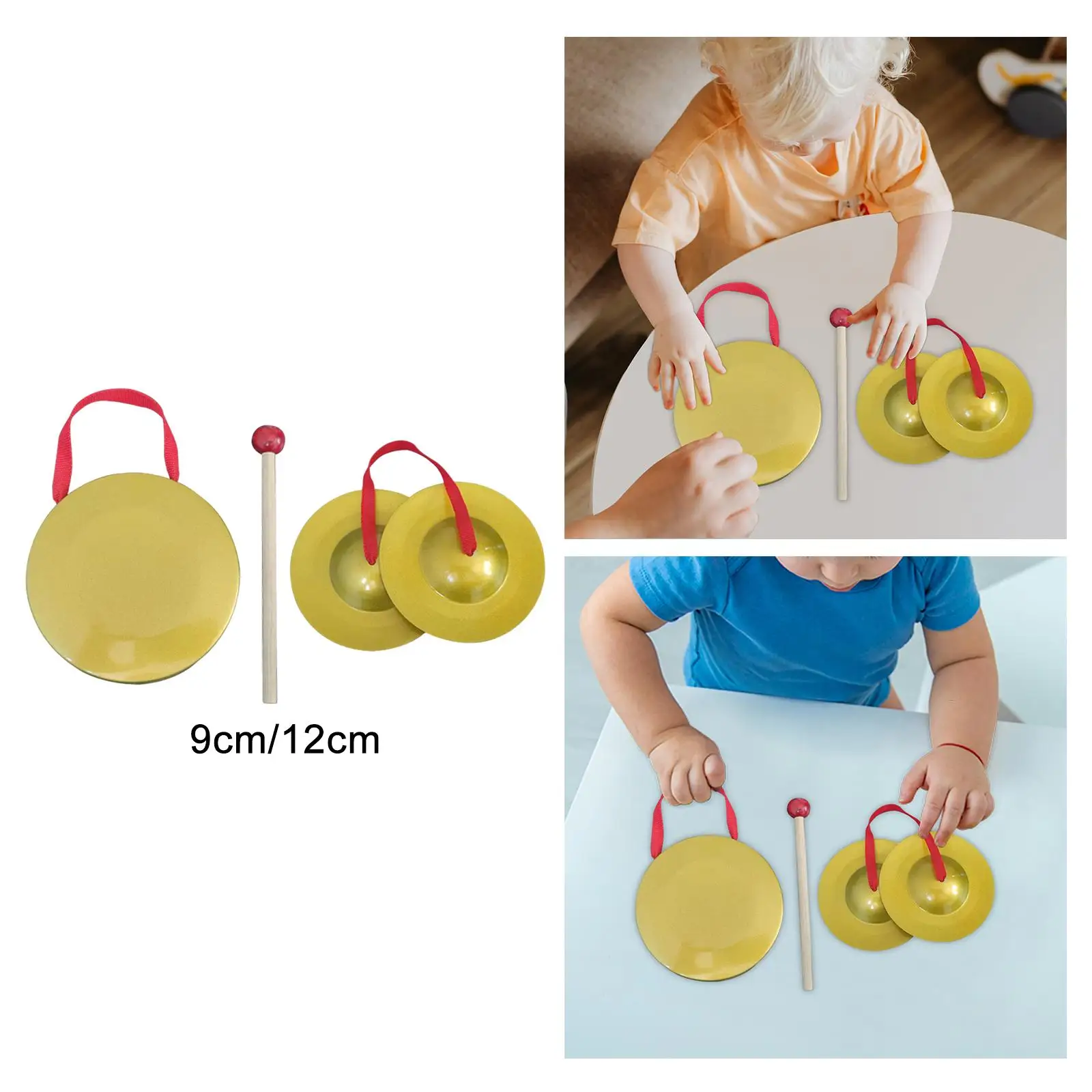 Mini cymbales à doigts pour enfants, gong de développement précoce, entraînement traditionnel chinois pour les vacances