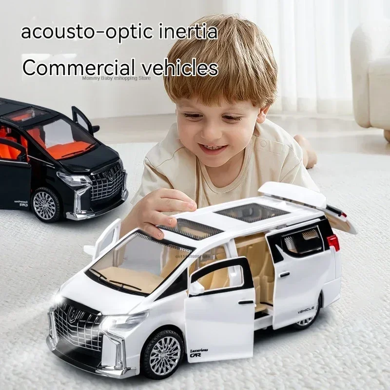 Children's Inertia Pull-back Car Toy with Lighting Sound Simulation Commercial Car Model Boy Gift Toy Car Holiday Gift