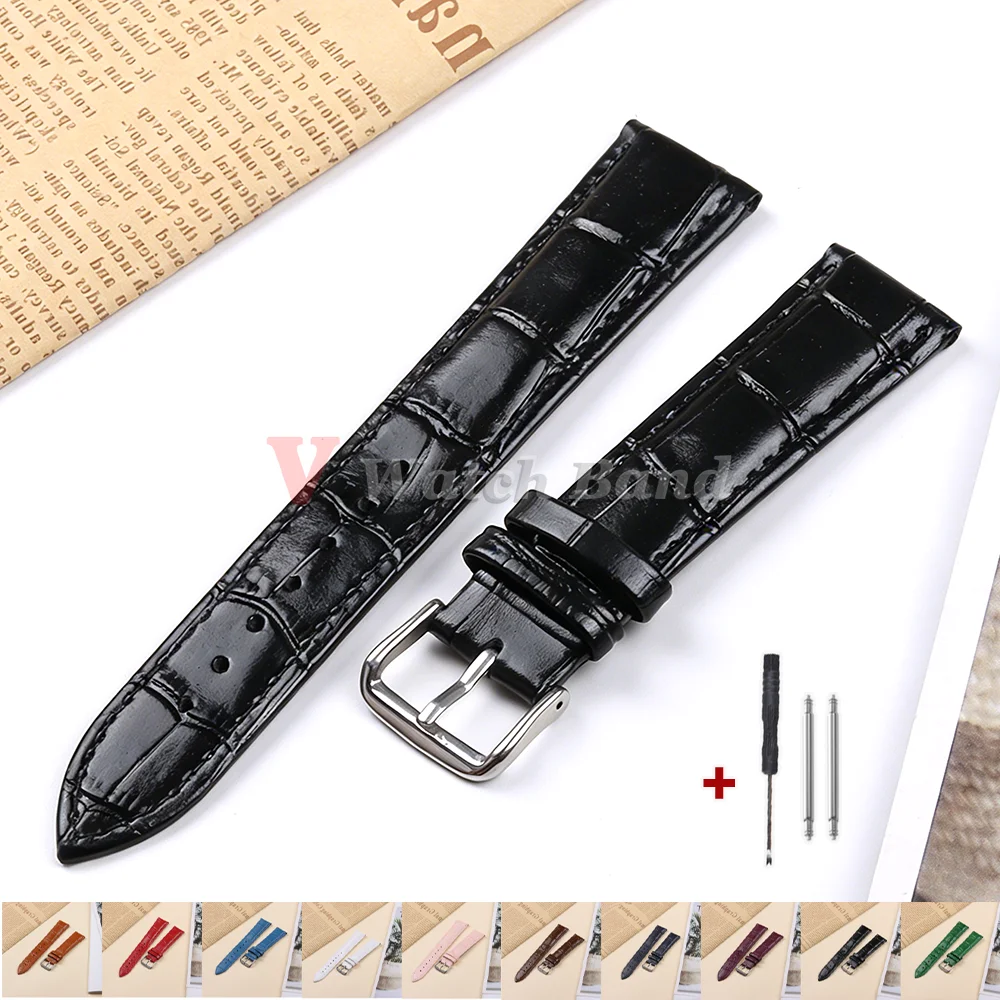 16/18/19/20/22/24mm Luxus-Rindsleder-Uhrenarmband Ersatzband Uhrenarmbänder Armband mit Goldschnalle Uhrenarmbänder für Herren und Damen